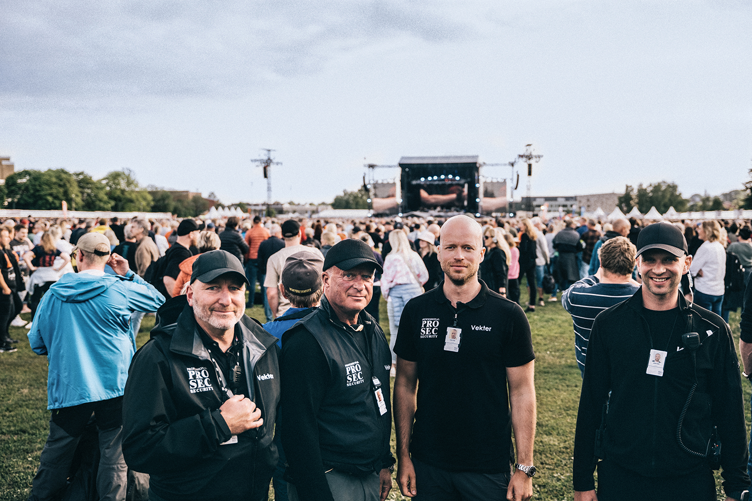 Operativ leder Henning Kristiansen med kollegaer i Pro Sec